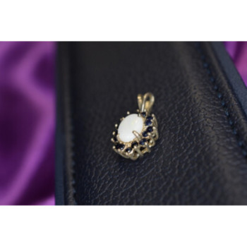 925 Sterling Silver Opal & Sapphires Pendant