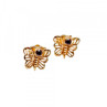 14K Yellow Gold Garnet Butterfly Earrings