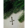 925 Sterling Silver Gold Plated Blue CZ Cross Pendant