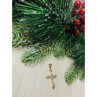 925 Sterling Silver Gold Plated Blue CZ Cross Pendant