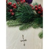 925 Sterling Silver Gold Plated Blue CZ Cross Pendant