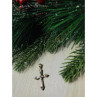 925 Sterling Silver Gold Plated Blue CZ Cross Pendant