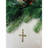 925 Sterling Silver Gold Plated Blue CZ Cross Pendant