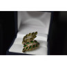 925 Sterling Silver Gold Plated Green Alpanite & CZ Ring Size 8.5