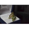 925 Sterling Silver Gold Plated Green Alpanite & CZ Ring Size 8.5