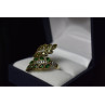 925 Sterling Silver Gold Plated Green Alpanite & CZ Ring Size 8.5