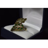 925 Sterling Silver Gold Plated Green Alpanite & CZ Ring Size 8.5