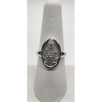 925 Sterling Silver Diamond Ring Size 8