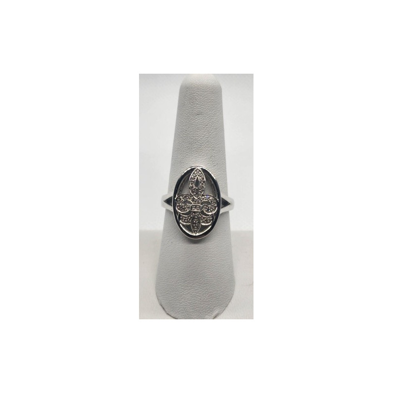 925 Sterling Silver Diamond Ring Size 8