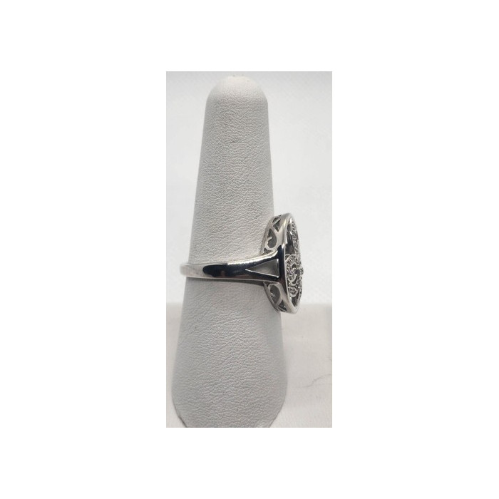 925 Sterling Silver Diamond Ring Size 8