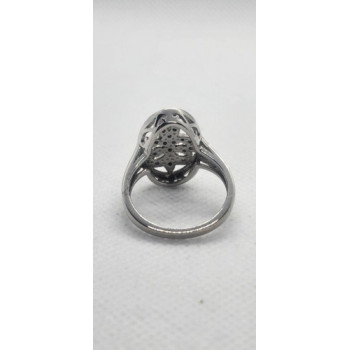 925 Sterling Silver Diamond Ring Size 8