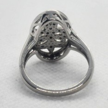 925 Sterling Silver Diamond Ring Size 8