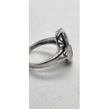 925 Sterling Silver Diamond Ring Size 8