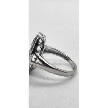 925 Sterling Silver Diamond Ring Size 8