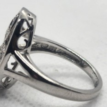 925 Sterling Silver Diamond Ring Size 8