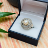 925 Sterling Silver Pearl Ring Size 8