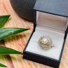 925 Sterling Silver Pearl Ring Size 8
