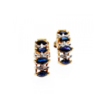10K YELLOW GOLD SAPPHIRES EARRINGS