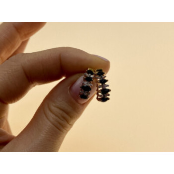 10K YELLOW GOLD SAPPHIRES EARRINGS