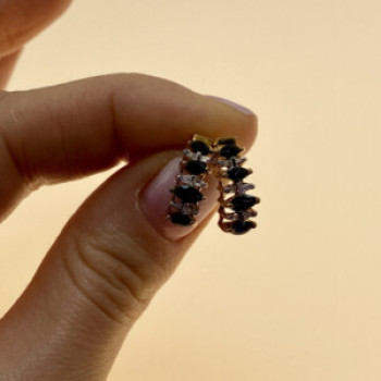 10K Yellow Gold Sapphires Earrings