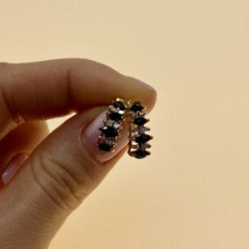 10K Yellow Gold Sapphires Earrings