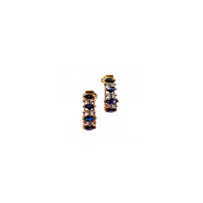 10K YELLOW GOLD SAPPHIRES EARRINGS