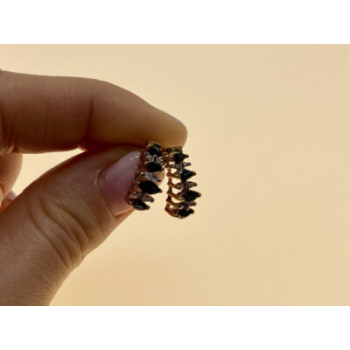 10K YELLOW GOLD SAPPHIRES EARRINGS