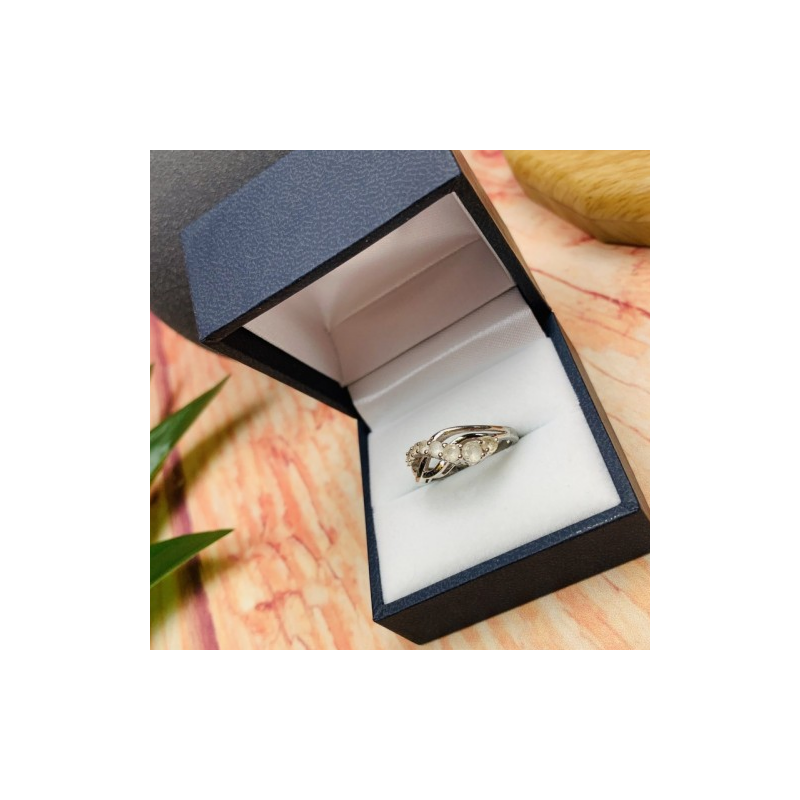 925 Sterling Silver White/colorless Spinel Ring Size 6.5