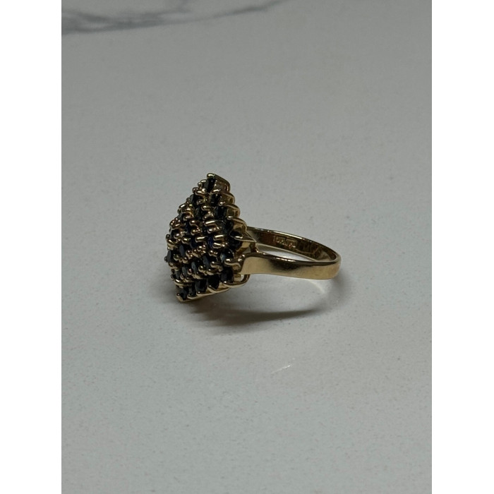 10K YELLOW GOLD RING SAPPHIRE SIZE 7