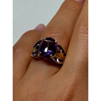 10K YELLOW GOLD AMETHYST RING SIZE 7