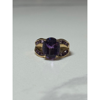 10K YELLOW GOLD AMETHYST RING SIZE 7