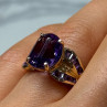 10K Yellow Gold Amethyst Ring Size 7