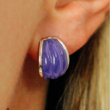 925 Sterling Silver Agate Stud Earrings