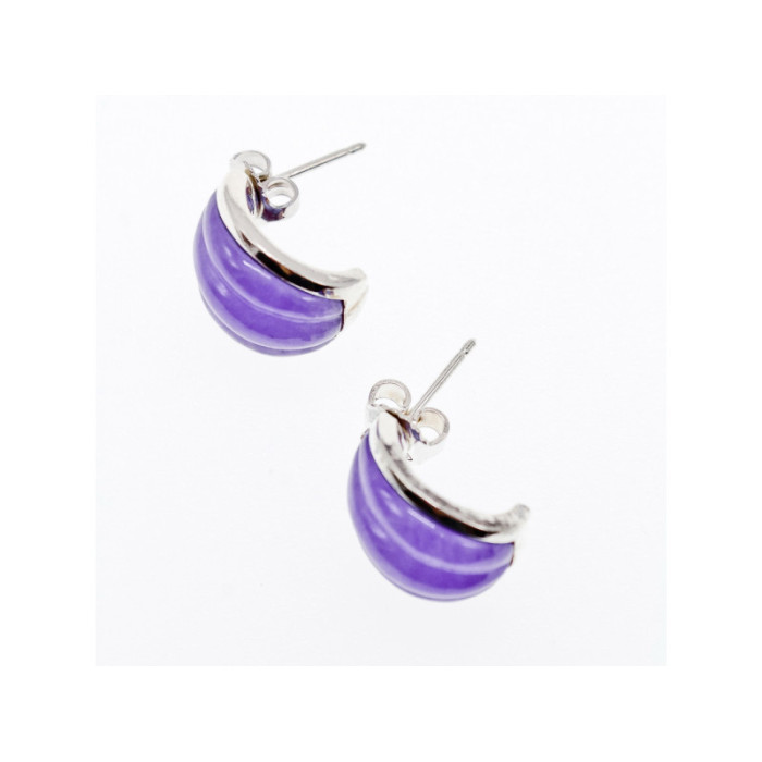 925 Sterling Silver Agate Stud Earrings