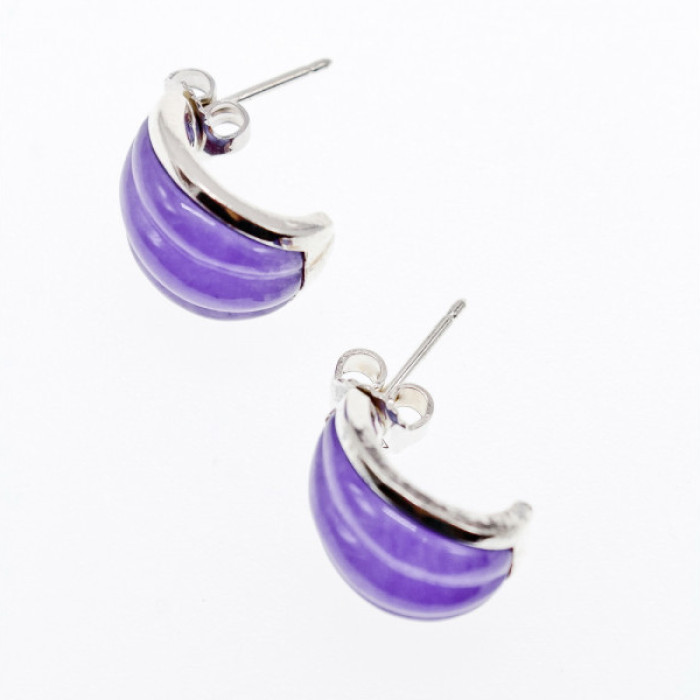 925 Sterling Silver Agate Stud Earrings