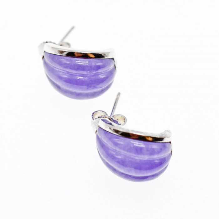 925 Sterling Silver Agate Stud Earrings
