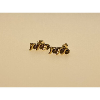 14K YELLOW GOLD SAPPHIRES  EARRINGS