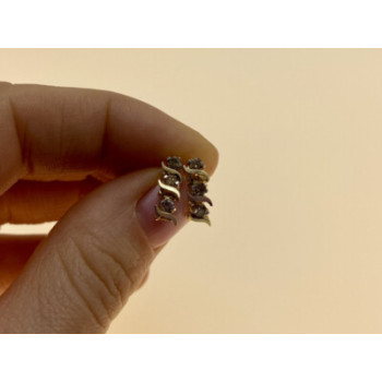 14K YELLOW GOLD SAPPHIRES  EARRINGS