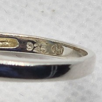 925 Sterling Silver Topaz Ring Size 8