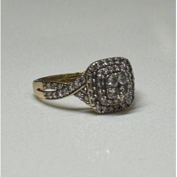 10K YELLOW GOLD DIAMONDS RING SIZE 9