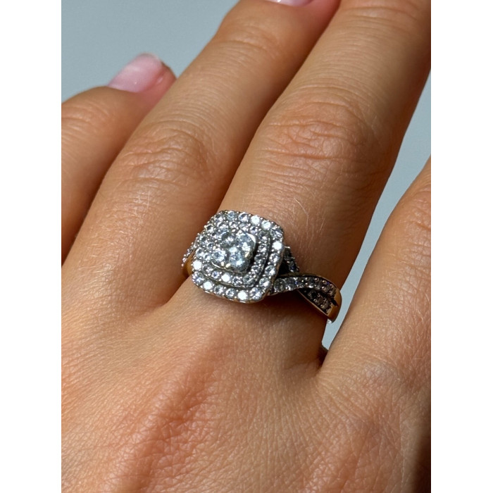 10K YELLOW GOLD DIAMONDS RING SIZE 9