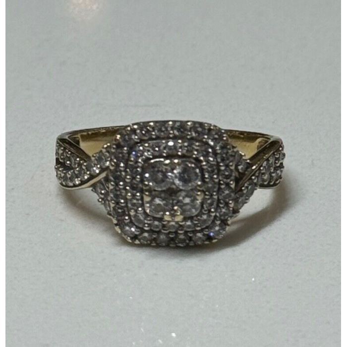 10K YELLOW GOLD DIAMONDS RING SIZE 9