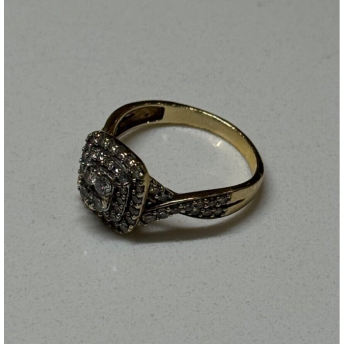 10K YELLOW GOLD DIAMONDS RING SIZE 9