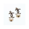 925 STERLING SILVER PEARLS & CZ EARRINGS