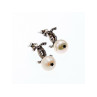 925 STERLING SILVER PEARLS & CZ EARRINGS