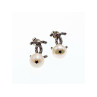925 STERLING SILVER PEARLS & CZ EARRINGS