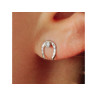 14K WHITE GOLD DIAMONDS HORSESHOE EARRINGS
