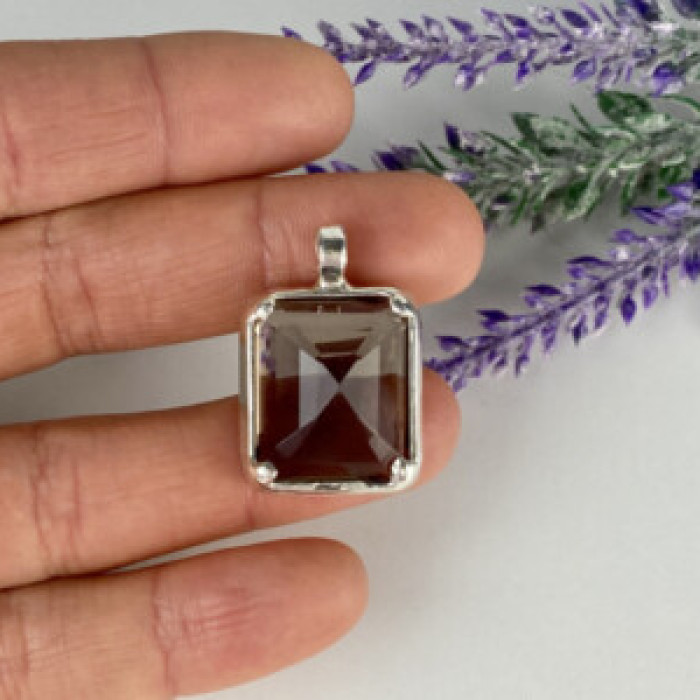 925 Sterling Silver Brown Tourmaline Pendant
