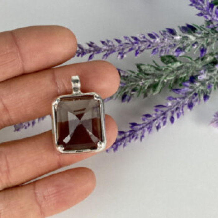 925 Sterling Silver Brown Tourmaline Pendant