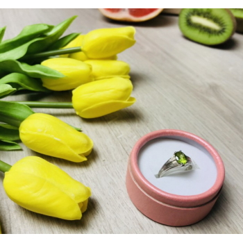 925 Sterling Silver Tsavorite Ring Size 9